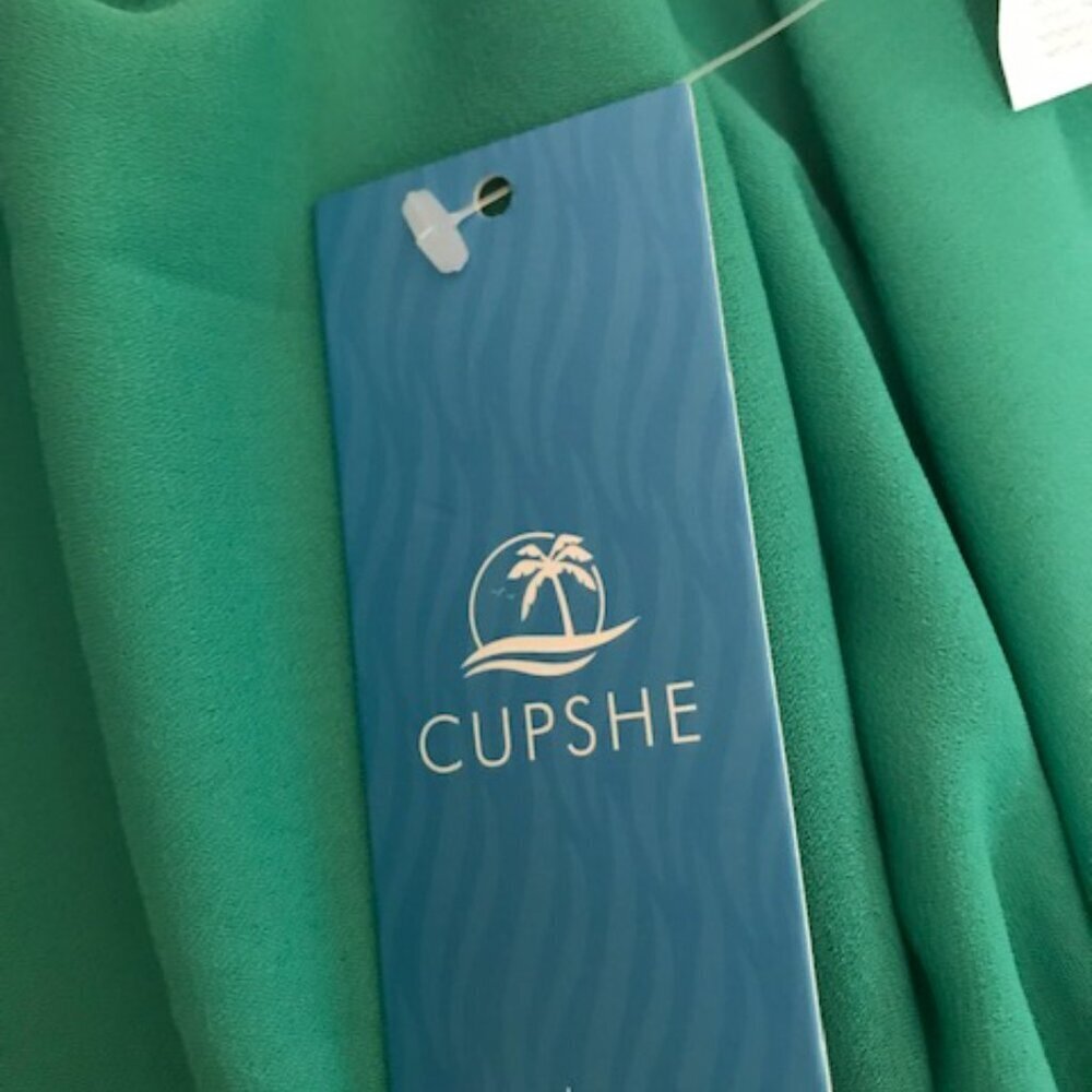 NWT Cupshe Women's Kelly Green Crochet Backless Lace-Up Maxi Dress Size Large - Picture 10 of 14